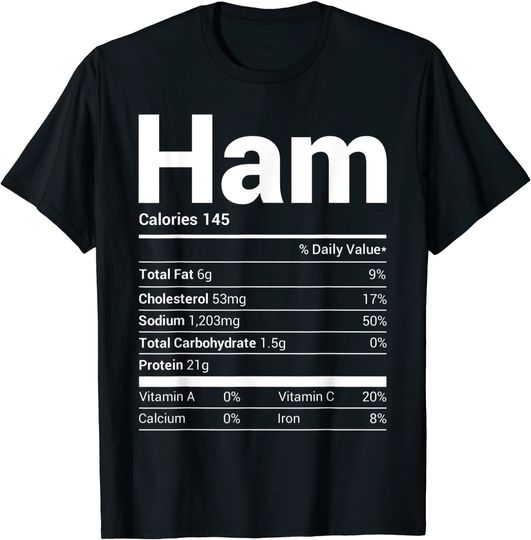 Discover Ham Nutrition Facts Family Matching Christmas Costume Gift T-Shirt