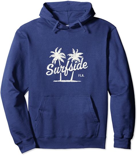 Discover Surfside Florida Vintage 70s Palm Trees Pullover Hoodie