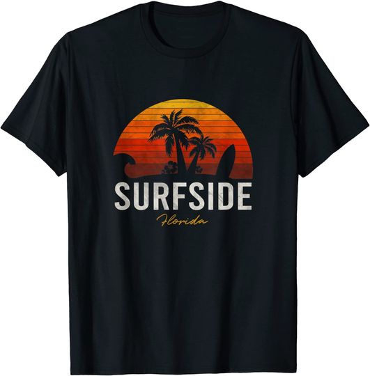 Discover Surfside Beach Florida Palms Vacation Surf Sunset T-Shirt