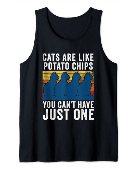 Discover Cat Shirt Funny Cats Are Like Potato Chips Tank Top