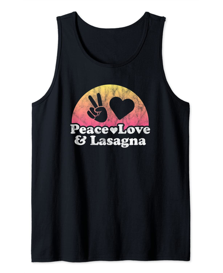 Discover Peace Love and Lasagna Tank Top
