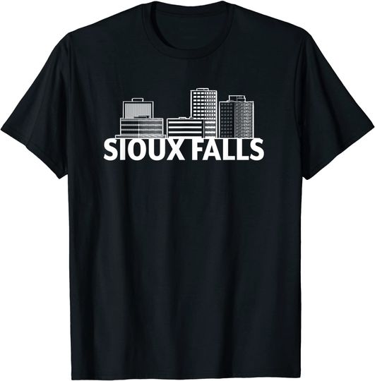 Discover Sioux Falls South Dakota USA City Skyline Silhouette Outline T-Shirt