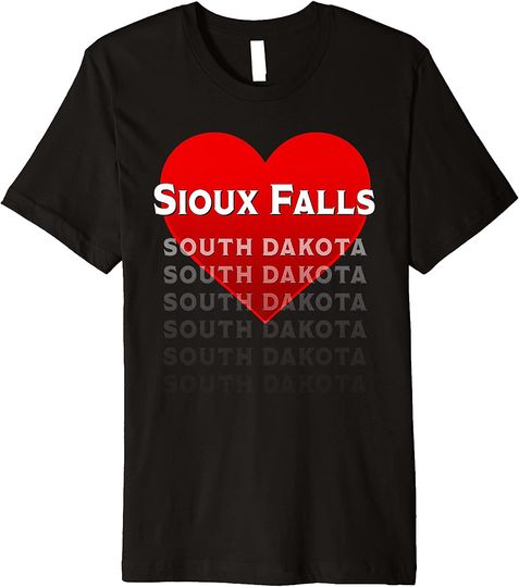 Discover Sioux Falls the City in South Dakota SD Love Heart Premium T-Shirt