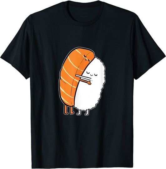 Discover Sushi Hug Salmon Maki Anime Figure Japanese Manga T-Shirt