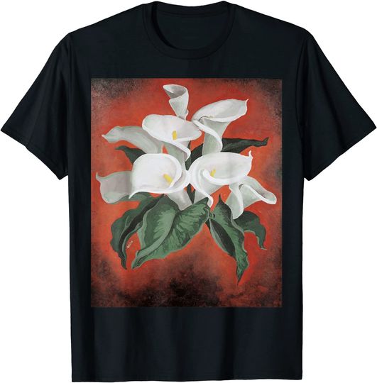 Discover Calla Lilies On A Red Background T Shirt
