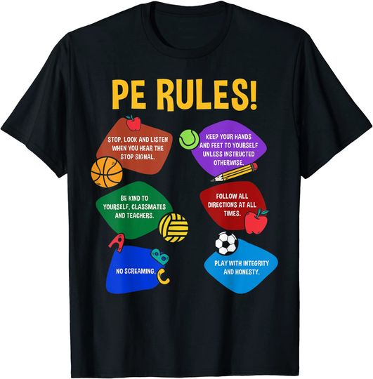 Discover P.E Teacher Physical Education Rules School Gym T Shirt