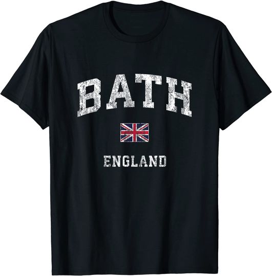 Discover Bath England Vintage Athletic Sports Design T-Shirt