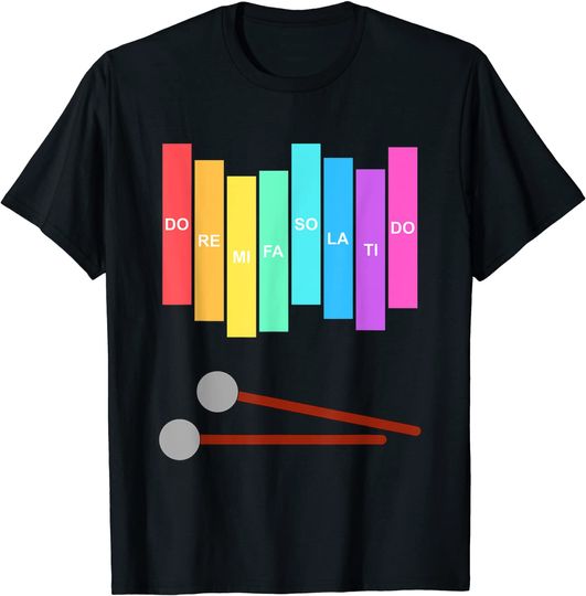 Discover Music Xylophone Vintage Percussion Instrument Rainbow Color T Shirt