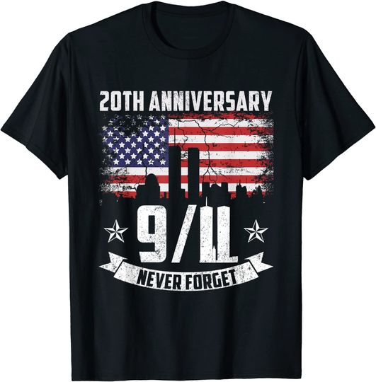 Discover Patriot Day 2021 Never Forget 9-11 20th Anniversary T-Shirt