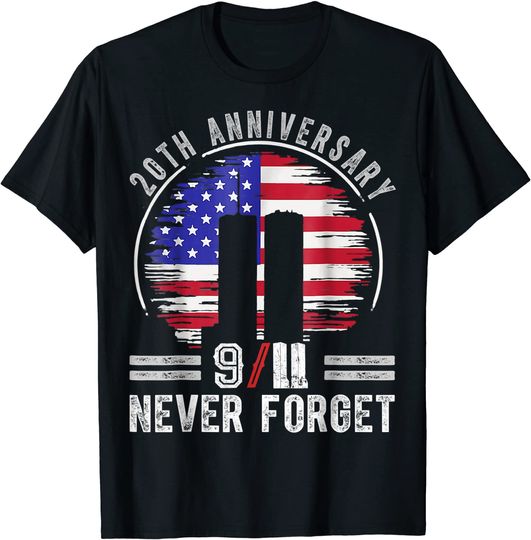 Discover Patriot Day 2021 Never Forget 9-11 20th Anniversary T-Shirt
