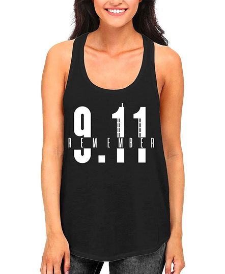 Discover Remember 9/11-20th Anniversary NYC Twin Towers Women's Racerback Tank Top