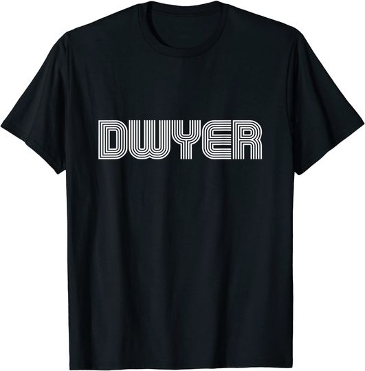 Discover Dwyer Name Family Retro Stripe T-Shirt