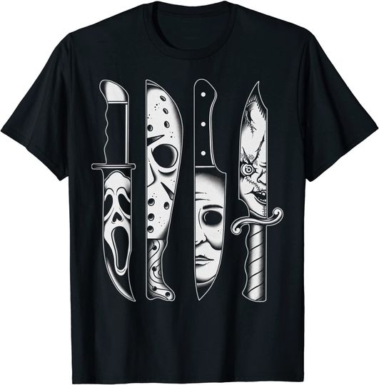 Discover Knives Horror machete Movie Friday Halloween Goth Evil T-Shirt