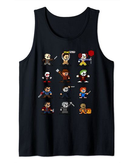 Discover Pixel Halloween Scary Horror Movies Christmas Tank Top