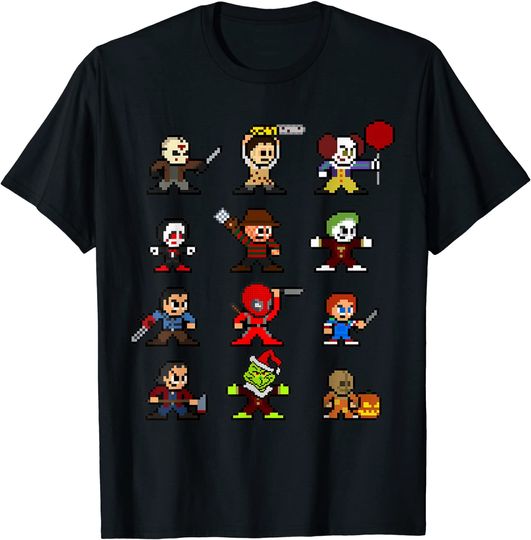 Discover Pixel Halloween Scary Horror Christmas Gamer T-Shirt
