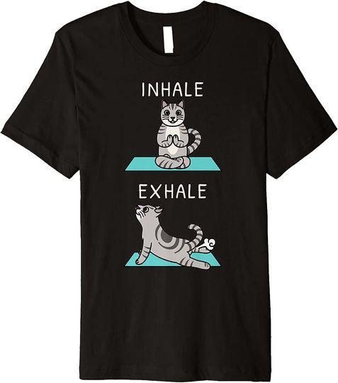 Discover Yoga Inhale Exhale American Shorthair Cat Pet Premium T Shirt