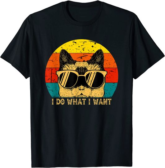 Discover Retro I do what I want cat funny cat T-Shirt
