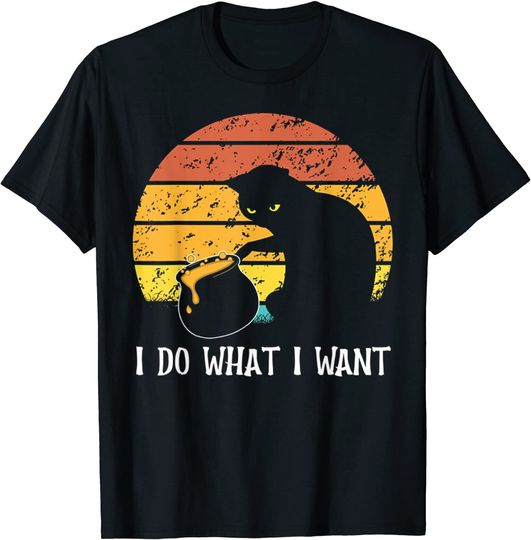 Discover I Do What I Want Funny Black Cat T-Shirt