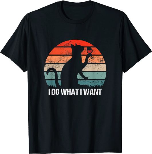 Discover I Do What I Want Cat Retro T-Shirt