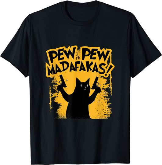 Discover Pew Pew Madafakas Cats T-Shirt