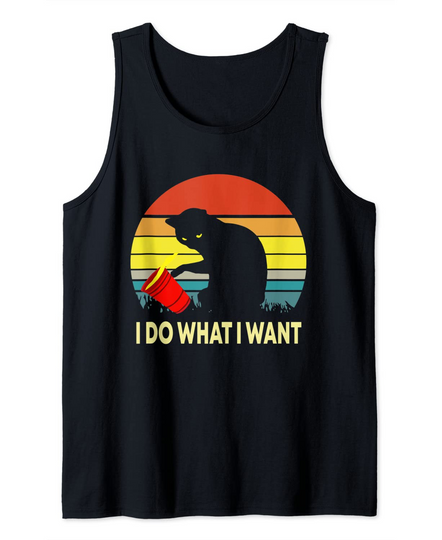 Discover Vintage Sunset I Do What I Want Cat Tank Top