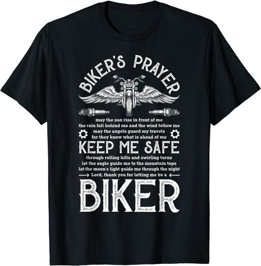 Discover Biker's Prayer Vintage Motorcycle T Shirt
