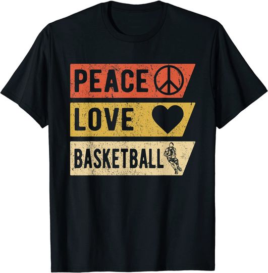 Discover Vintage Peace Love Basketball Sports T Shirt