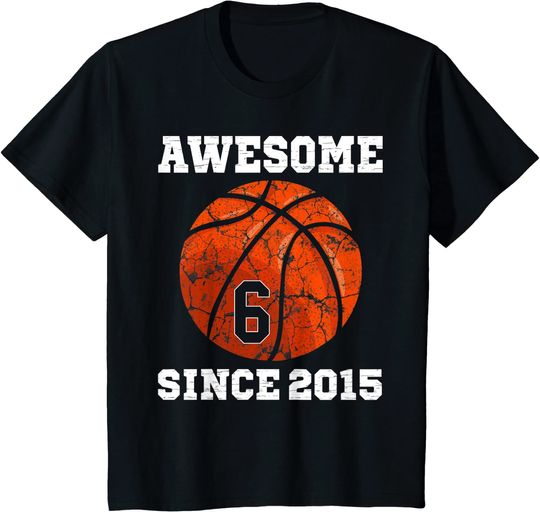 Discover Kids 6th Birthday Basketball Vintage T Shirt