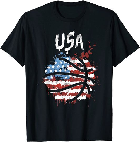 Discover Basketball USA Flag Fan T Shirt