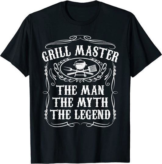 Discover Grill Master The Man The Myth Legend Funny BBQ Smoker T Shirt