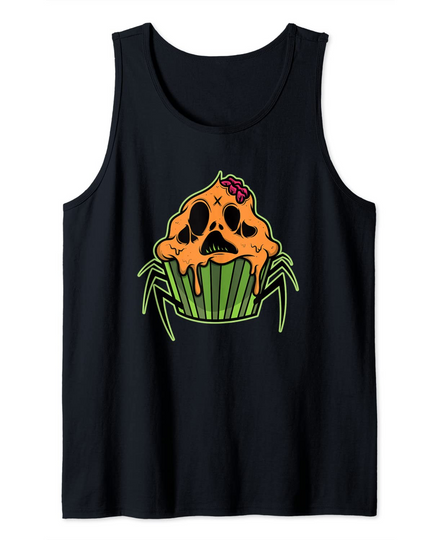 Discover Creepy Food Disgusting Cupcake With Spider Legs Tank Top
