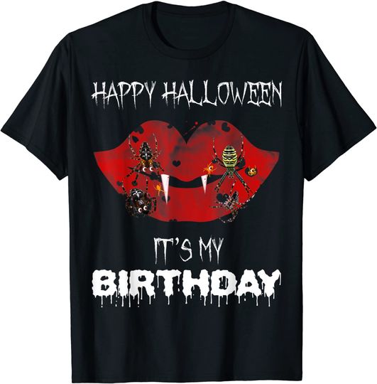 Discover Happy Halloween It's My Birthday Creepy Bloodsucking Monster T-Shirt