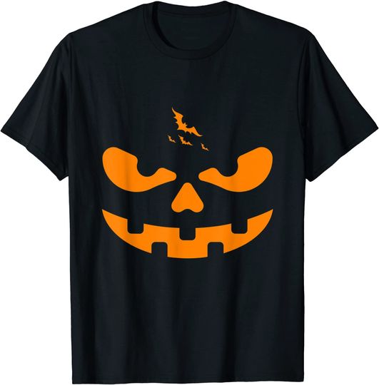 Discover Funny Halloween Bat Pumpkin Face Jack O Lantern T-Shirt