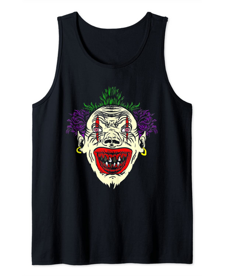 Discover Scary Ugly Clown with Earrings Tank Top