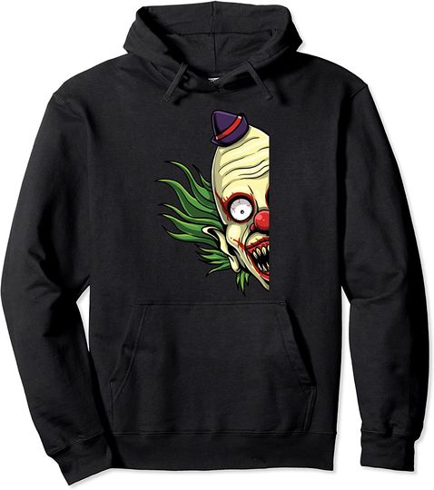 Discover Halloween Scary Clown Peeking Joker Jester Killer Clowns Pullover Hoodie