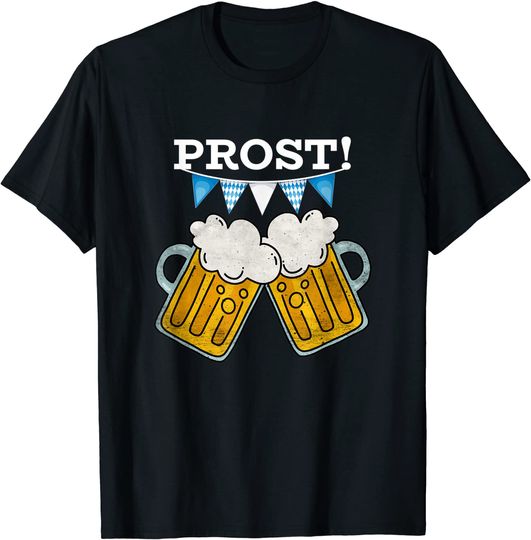 Discover Prost Cheers Beer Mug German Bavaria Words T-Shirt