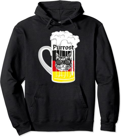 Discover Oktoberfest 2019 Flag Funny Prost Pun Purrost Cat Beer Pullover Hoodie
