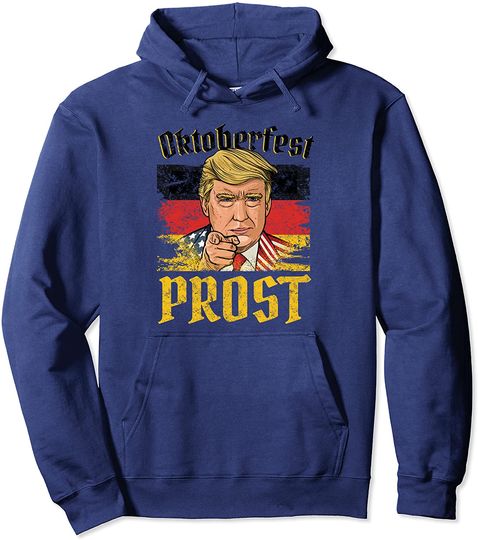 Discover Trump Oktoberfest Hoodie Funny German Vintage Flag Prost