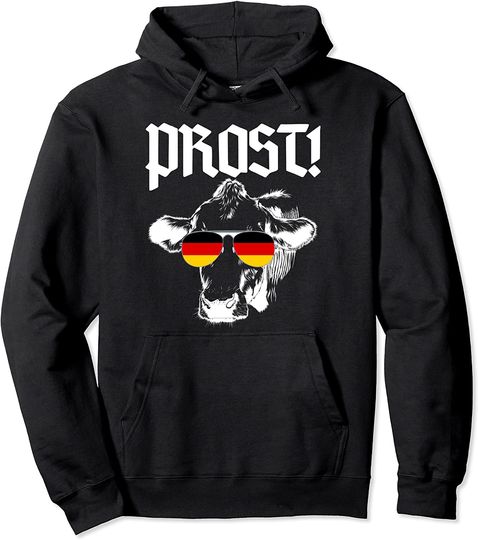 Discover Oktoberfest PROST German Flag Cow Germany Sunglasses Funny Pullover Hoodie