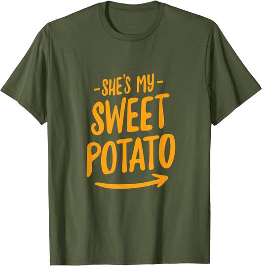 Discover She's My Sweet Potato T-Shirt I YAM Couple's Matching Shirt T-Shirt