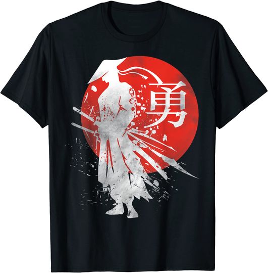 Discover Japanese Samurai Warrior Retro Japan Calligraphy T Shirt