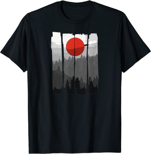 Discover Japanese Sunrise Art Nature Holiday T Shirt