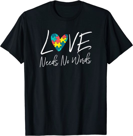 Discover Love Needs No Words Support Autism Awareness Puzzle T Shirt