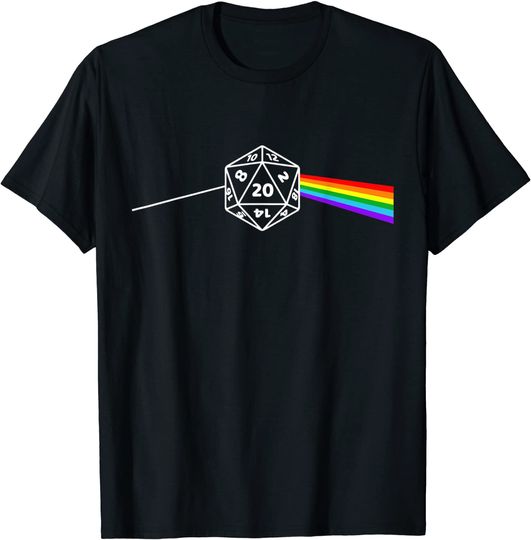 Discover Dice Side Of the Moon Prism RPG Board Game T Shirt