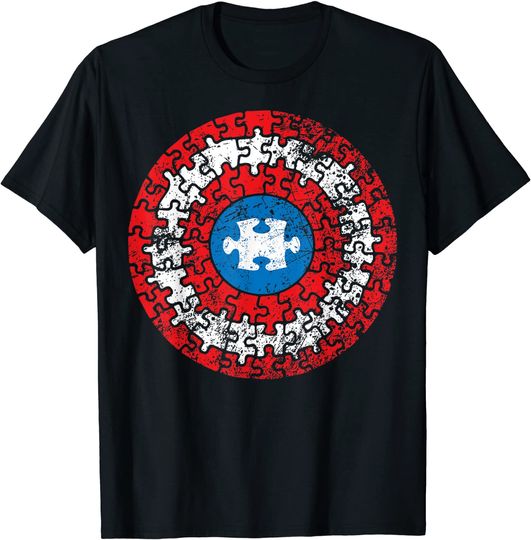 Discover Captain Autism Aspergers Awareness Superhero Puzzle T Shirt