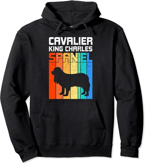 Discover Cavalier King Charles Spaniel Vintage Style Stripes Pullover Hoodie
