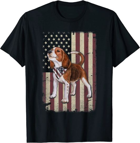 Discover Beagle American Flag Bandana Patriotic T Shirt