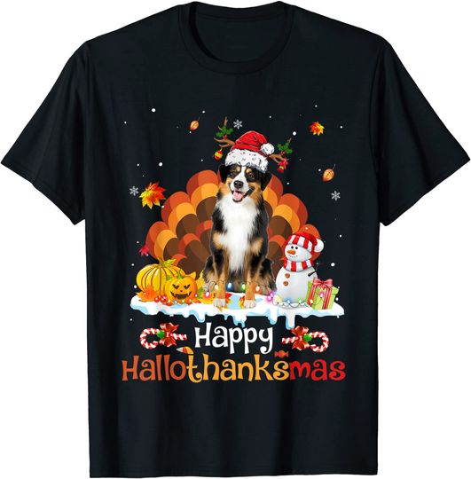 Discover Miniature American Shepherd Happy Hallothanksmas Halloween T-Shirt