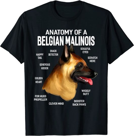 Discover Anatomy Of A Belgian Malinois Dog T Shirt