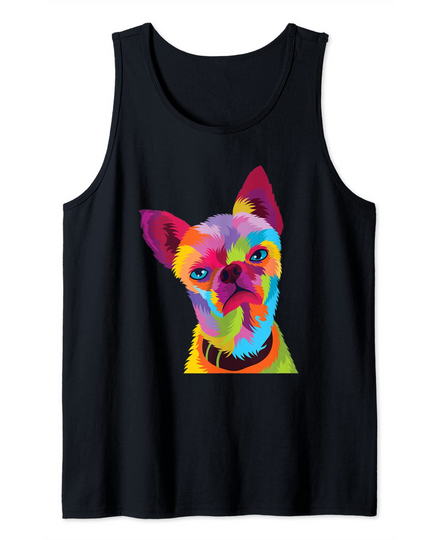 Discover Colorful Chihuahua Artistic Geometric Polygo Tank Top